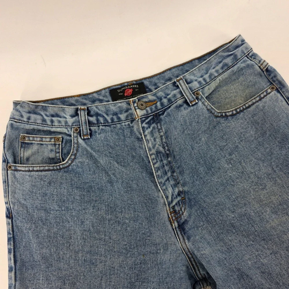 VTG 90's American Eagle Dungarees Mens Jeans Denim Straight Leg Pants Size 34x32